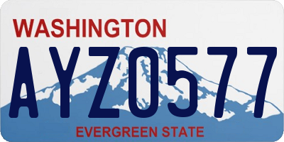 WA license plate AYZ0577