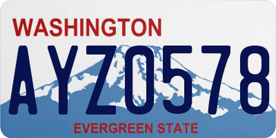 WA license plate AYZ0578