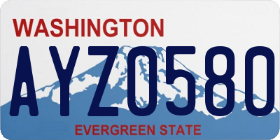 WA license plate AYZ0580