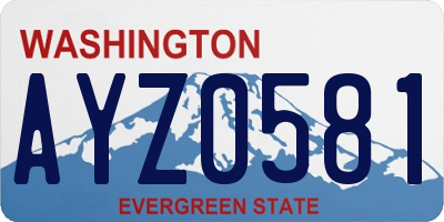 WA license plate AYZ0581