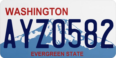 WA license plate AYZ0582