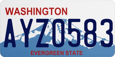 WA license plate AYZ0583