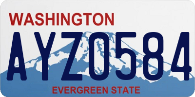 WA license plate AYZ0584