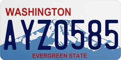 WA license plate AYZ0585