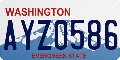 WA license plate AYZ0586