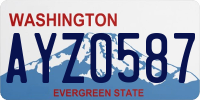 WA license plate AYZ0587