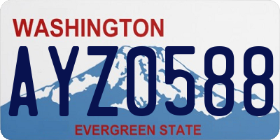 WA license plate AYZ0588