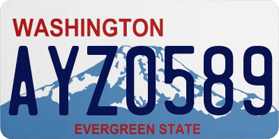 WA license plate AYZ0589