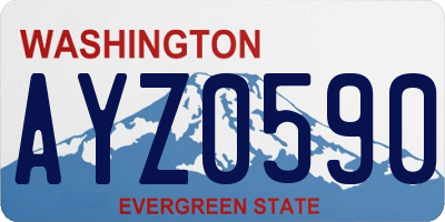 WA license plate AYZ0590