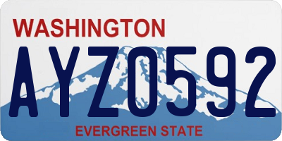 WA license plate AYZ0592