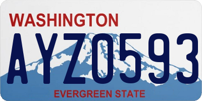 WA license plate AYZ0593