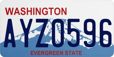 WA license plate AYZ0596