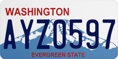 WA license plate AYZ0597