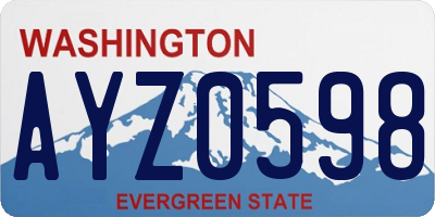 WA license plate AYZ0598