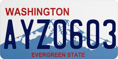 WA license plate AYZ0603