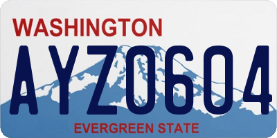 WA license plate AYZ0604