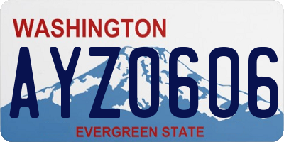 WA license plate AYZ0606