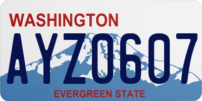 WA license plate AYZ0607