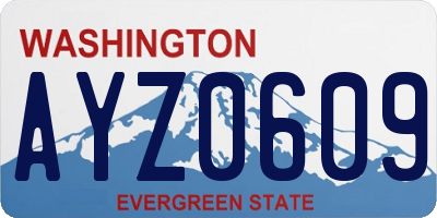 WA license plate AYZ0609