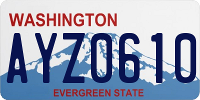 WA license plate AYZ0610