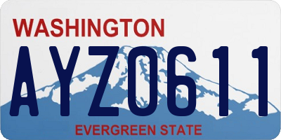 WA license plate AYZ0611