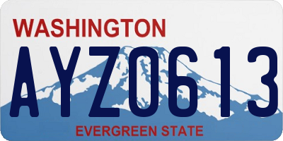 WA license plate AYZ0613