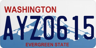 WA license plate AYZ0615