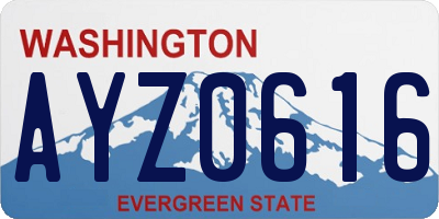 WA license plate AYZ0616