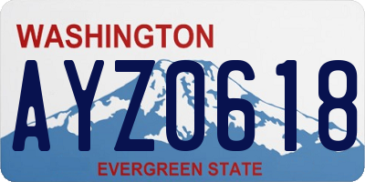 WA license plate AYZ0618