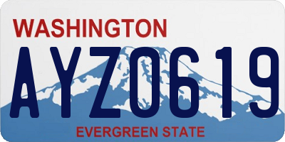 WA license plate AYZ0619