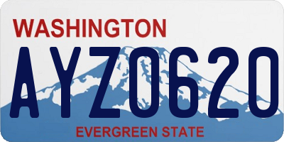 WA license plate AYZ0620