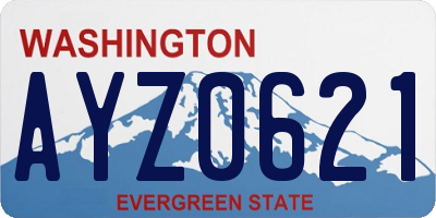 WA license plate AYZ0621