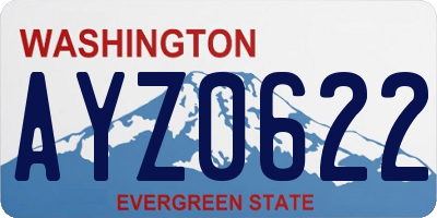 WA license plate AYZ0622