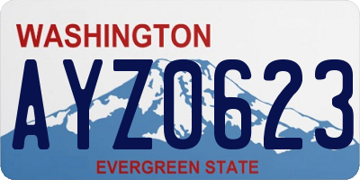 WA license plate AYZ0623