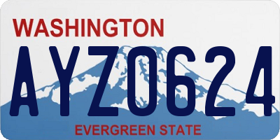 WA license plate AYZ0624