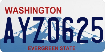 WA license plate AYZ0625