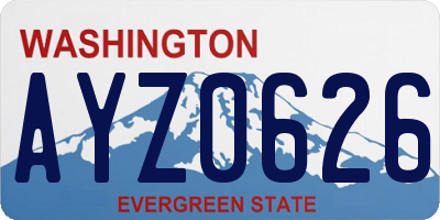 WA license plate AYZ0626