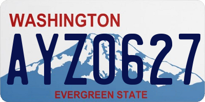 WA license plate AYZ0627