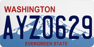 WA license plate AYZ0629