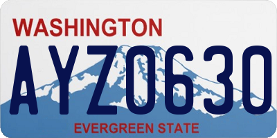 WA license plate AYZ0630