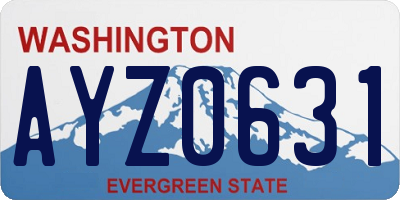 WA license plate AYZ0631