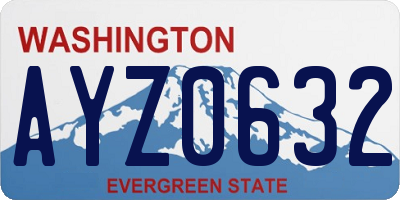 WA license plate AYZ0632