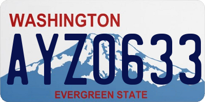 WA license plate AYZ0633