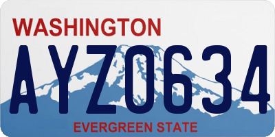 WA license plate AYZ0634