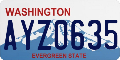 WA license plate AYZ0635