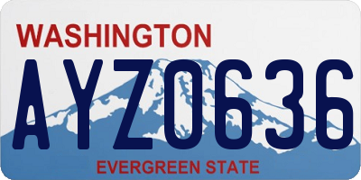 WA license plate AYZ0636