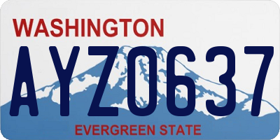 WA license plate AYZ0637