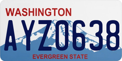 WA license plate AYZ0638