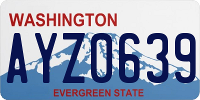 WA license plate AYZ0639