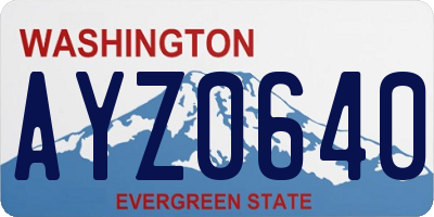 WA license plate AYZ0640